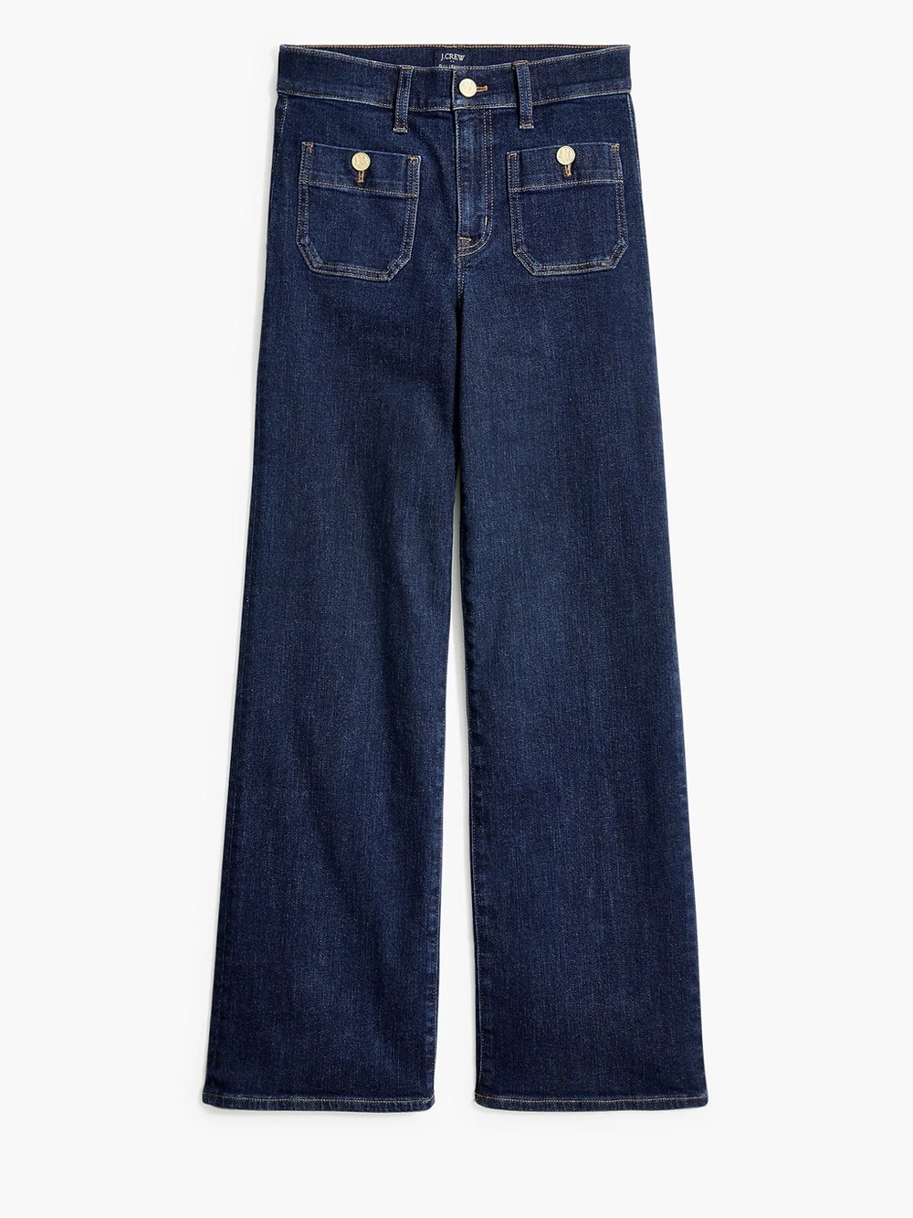 worn once! j. crew petite slim wide-leg sailor jean in all-day stretch 24p